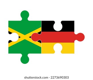 Connected puzzle of flags of Jamaica and Germany, vector