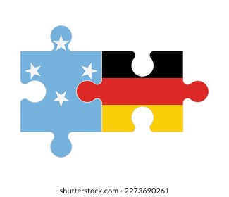Connected puzzle of flags of Micronesia and Germany, vector