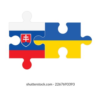 Verbundenes Rätsel der Flaggen der Slowakei und der Ukraine, Vektorgrafik
