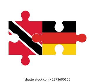 Connected puzzle of flags of Trinidad and Tobago and Germany, vector