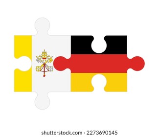 Verbundenes Rätsel der Flaggen des Vatikan und Deutschlands, Vektorgrafik