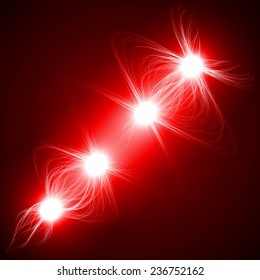 connected red energy beams.