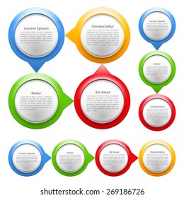 Connected sequence of colorful circles for text, vector eps10 illustration