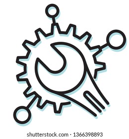 Connected Service Network - Icon as EPS 10 File