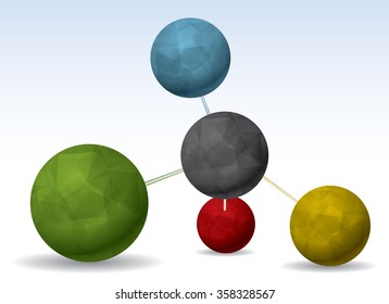 Connected spheres vector illustration.