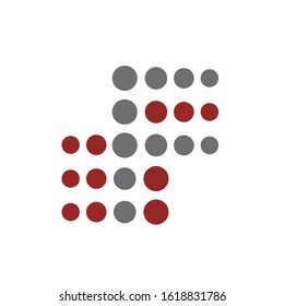 connected square dot LED logo design vector shape element vector
