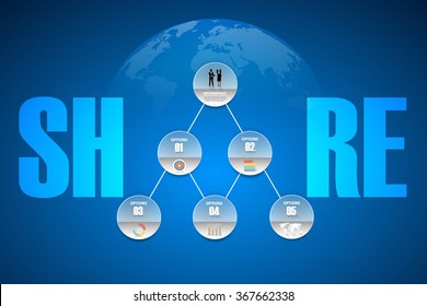 Connected symbols for digital, interactive, market, connect, communicate, social network, global concepts.