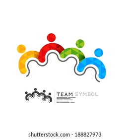 Connected team leadership symbol - vector illustration