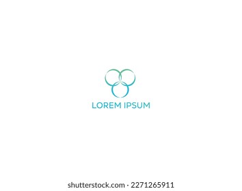 connected three circle logo design template vector image. connected logo design and illustration. connected logo design isolated white background.