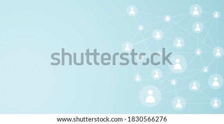 connected together on a blue background. Teamwork, network, and community concept.