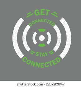 Connected Typography Distressed graphic t shirt print design vector