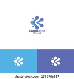 Connected vector Logo design template