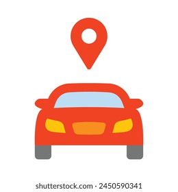 Connected Vehicle Vector Flat Icon Design