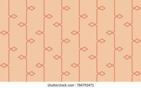 Connected vertical line pattern vector. Seamless design red on light red background. Design print for wallpaper, textile, background.