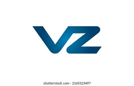 Connected VZ Letters logo Design Linked Chain logo Concept