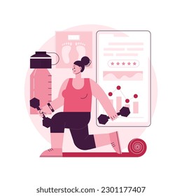 Connected workout abstract concept vector illustration. Digitally connected workout systems, create a personalized program, fitness equipment, smart gym, sport video tutorial abstract metaphor.