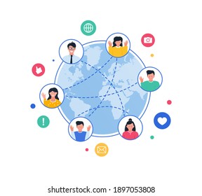 Connected world concept. Online world. Internet communication. - Shutterstock ID 1897053808