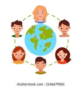 Connected world concept. Online world. Internet communication.