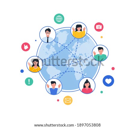 Connected world concept. Online world. Internet communication.