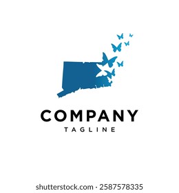 Connecticut Butterfly Logo Icon Vector