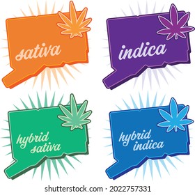 Connecticut Cannabis Leaf Icon Set