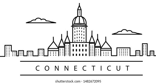 Connecticut city line icon. Element of USA states illustration icons. Signs, symbols can be used for web, logo, mobile app, UI, UX