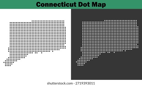 Vector de mapas de puntos de Connecticut en Estados Unidos