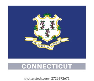 Bandera de Connecticut. Banderas del Estado americano en colores y proporciones oficiales