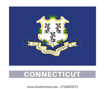 connecticut flag. American state flags in official colors and proportions