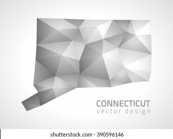 Connecticut grey polygonal map 