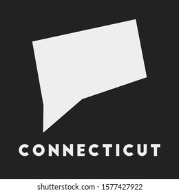 Connecticut icon. Us state map on dark background. Stylish Connecticut map with us state name. Vector illustration.