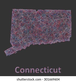 Connecticut line art map