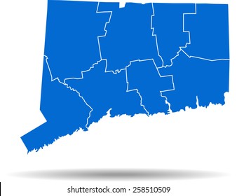 Connecticut Map Stock Vector (royalty Free) 258510509 