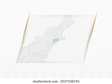 Mapa de Connecticut em azul com sotaques dourados emoldurados. Mapa Vetorial Moderno de Connecticut. Ilustração de vetor.