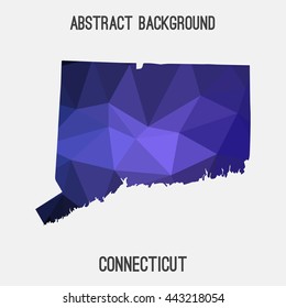 Connecticut map in geometric polygonal,mosaic style.Abstract tessellation,modern design background. Vector illustration EPS8