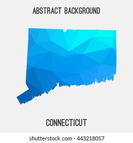 Connecticut map in geometric polygonal,mosaic style.Abstract tessellation,modern design background. Vector illustration EPS8