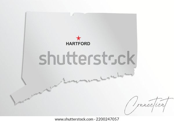 Connecticut Map Isolated On White Background Stock Vector Royalty Free   Connecticut Map Isolated On White 600w 2200247057 