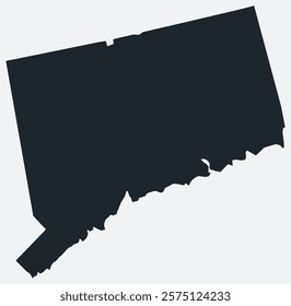 Connecticut map. Just a simple border map. Shape of the state. Flat blank Connecticut outline. Vector boundary illustration.