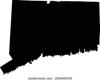 Connecticut map on white background. Connecticut black silhouette vector map. High detailed silhouette illustration. United state of America country. flat style.