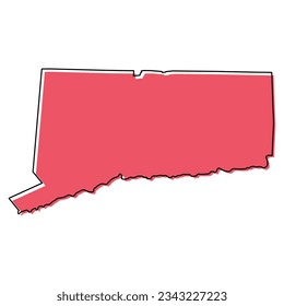 Connecticut map shape, united states of america. Flat concept icon symbol vector illustration .