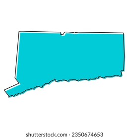 Connecticut map shape, united states of america. Flat concept icon symbol vector illustration .