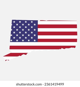 Connecticut map shape, united states of america. Flat concept icon symbol vector illustration .
