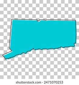 Connecticut Map Shape, Vereinigte Staaten. Flaches Konzeptsymbol Vektorillustration .