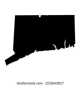 Connecticut map silhouette on white background. Vector illustration of a map of the American state of Connecticut.