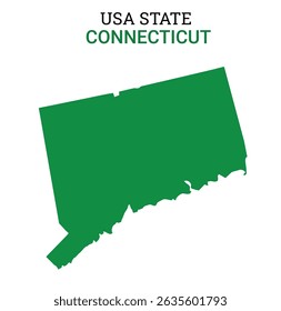 Connecticut map of USA state. Connecticut map vector illustration. Connecticut vector map on white background.