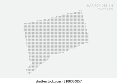 Connecticut Map - USA, United States of America Map vector template with grey pixel, grid, grunge, halftone style isolated on white background for infographic, design - Vector illustration eps 10