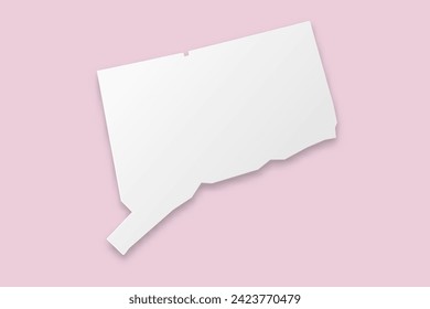 Connecticut Map - USA, United States of America Map vector template with paper cut style including shadow and white color on pink background for design, website - Vector illustration eps 10