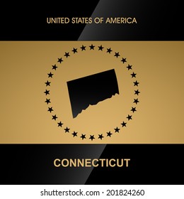 Connecticut map vector background