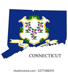 Connecticut map vector illustration. Global economy. State in America. North America. United States. America. U.S.A