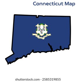 Connecticut map vector illustration on white Background